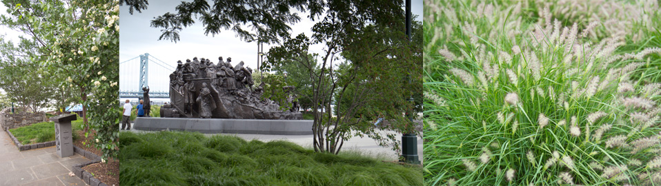 Detail shots of the memorial site